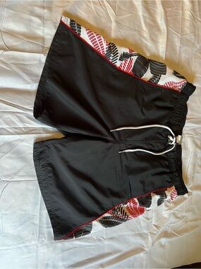 Nike Black Swim Shorts with White Drawstring